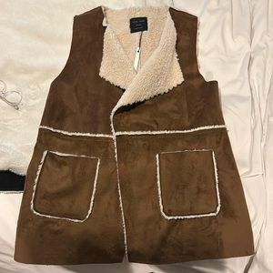 Brown Faux fur vest